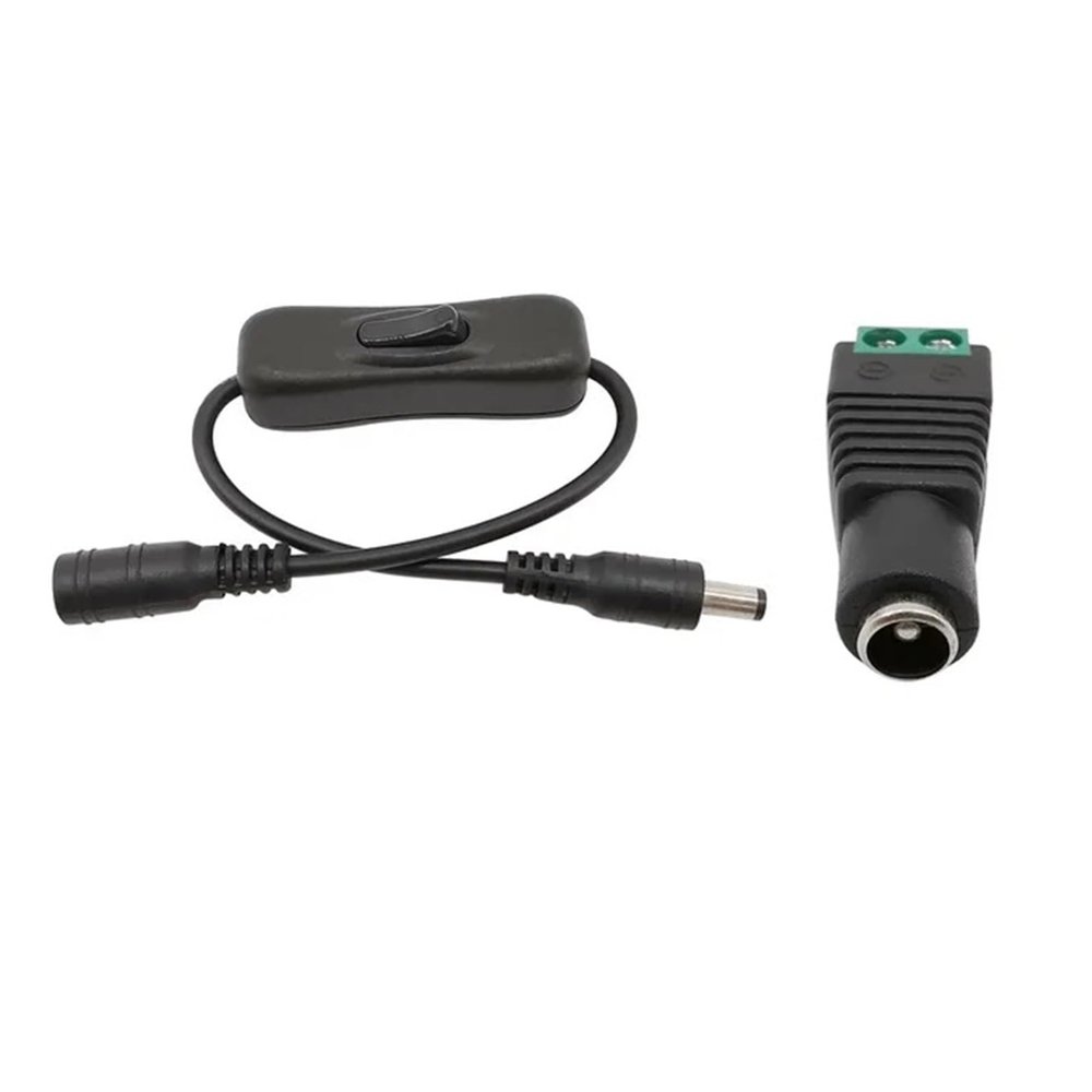 1Set DC 12V Inline 304 Switch Male Female Power Cable ON OFF Switch Power Connector Wire with 5.5 * 2.1mm DC Jack Connector BJXKHFPIV(1Set DC Female)