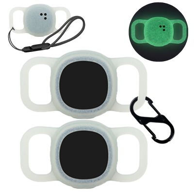 2pack Case for Tile by Life360 Sticker(2024),NOUKAJU Small Bluetooth Tracker Silicone Protective Cover(with Carabiner + Lanyard) Drop-Proof,Protective Case for Tile Sticker 2024 Glow at Night(Green)