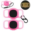 2pack Case for Tile by Life360 Sticker(2024),NOUKAJU Small Bluetooth Tracker Silicone Protective Cover(with Carabiner + Lanyard) Drop-Proof,Protective Case for Tile Sticker 2024 Glow at Night(Pink) view 1
