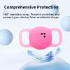 2pack Case for Tile by Life360 Sticker(2024),NOUKAJU Small Bluetooth Tracker Silicone Protective Cover(with Carabiner + Lanyard) Drop-Proof,Protective Case for Tile Sticker 2024 Glow at Night(Pink) view 3