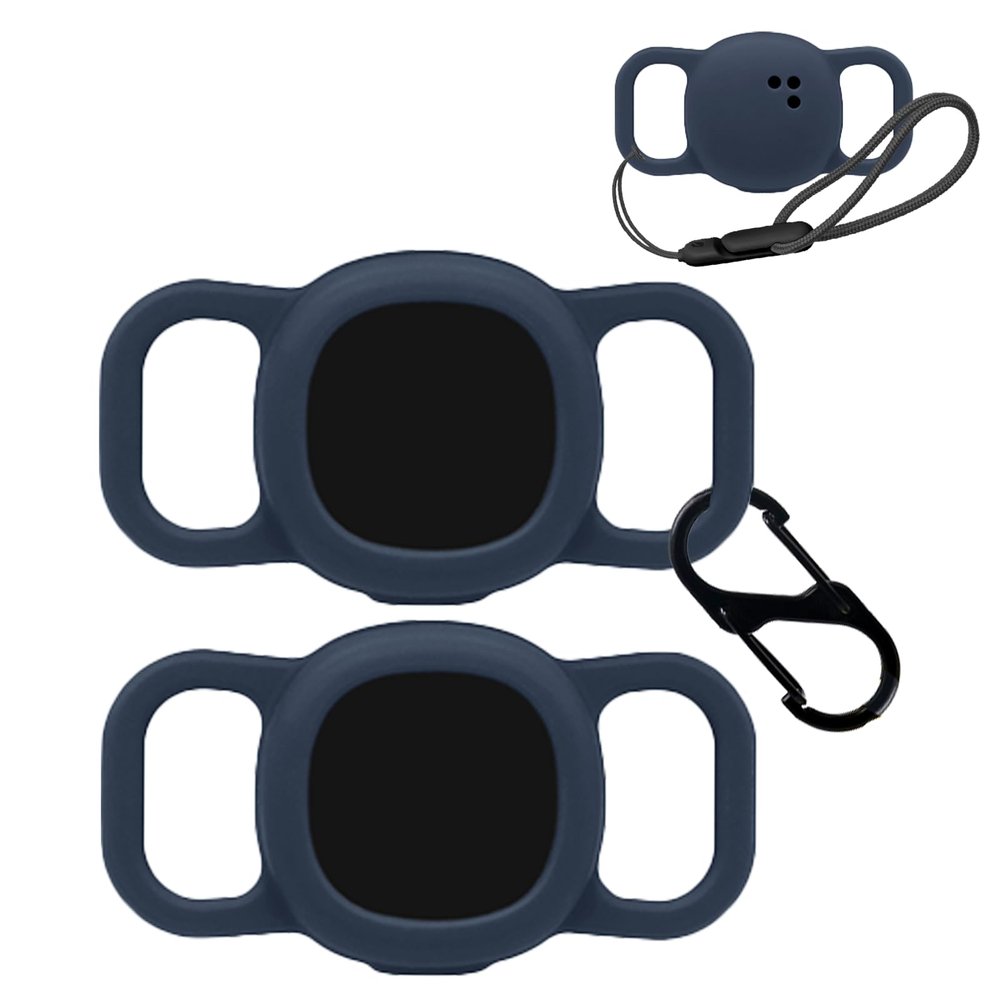 2pack Case for Tile by Life360 Sticker(2024),NOUKAJU Silicone Protective Cover(with Carabiner + Lanyard) Drop-Proof,Protective Case for Tile Sticker 2024 Small Bluetooth Tracker(Blue)
