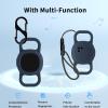 2pack Case for Tile by Life360 Sticker(2024),NOUKAJU Silicone Protective Cover(with Carabiner + Lanyard) Drop-Proof,Protective Case for Tile Sticker 2024 Small Bluetooth Tracker(Blue) view 2