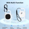 2pack Case for Tile by Life360 Sticker(2024),NOUKAJU Silicone Protective Cover(with Carabiner + Lanyard) Drop-Proof,Protective Case for Tile Sticker 2024 Small Bluetooth Tracker(White) view 2