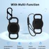 2pack Case for Tile by Life360 Sticker(2024),NOUKAJU Silicone Protective Cover(with Carabiner + Lanyard) Drop-Proof,Protective Case for Tile Sticker 2024 Small Bluetooth Tracker(Black) view 2