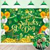 Happy St. Patrick's Day Backdrop 7x5FT St. Patricks Day Party Decorations Lucky Irish Shamrock Photography Background Baby Shower Birthday Party Decor Banner Photo Props view 1