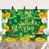 Happy St. Patrick's Day Backdrop 7x5FT St. Patricks Day Party Decorations Lucky Irish Shamrock Photography Background Baby Shower Birthday Party Decor Banner Photo Props view 2