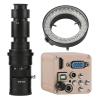 1080P HD 3 in 1 HDMI VGA USB Digital Industrial Video Microscope Camera with Adjustable LED Ring Light for Stereo Microscope (With 500x) view 1