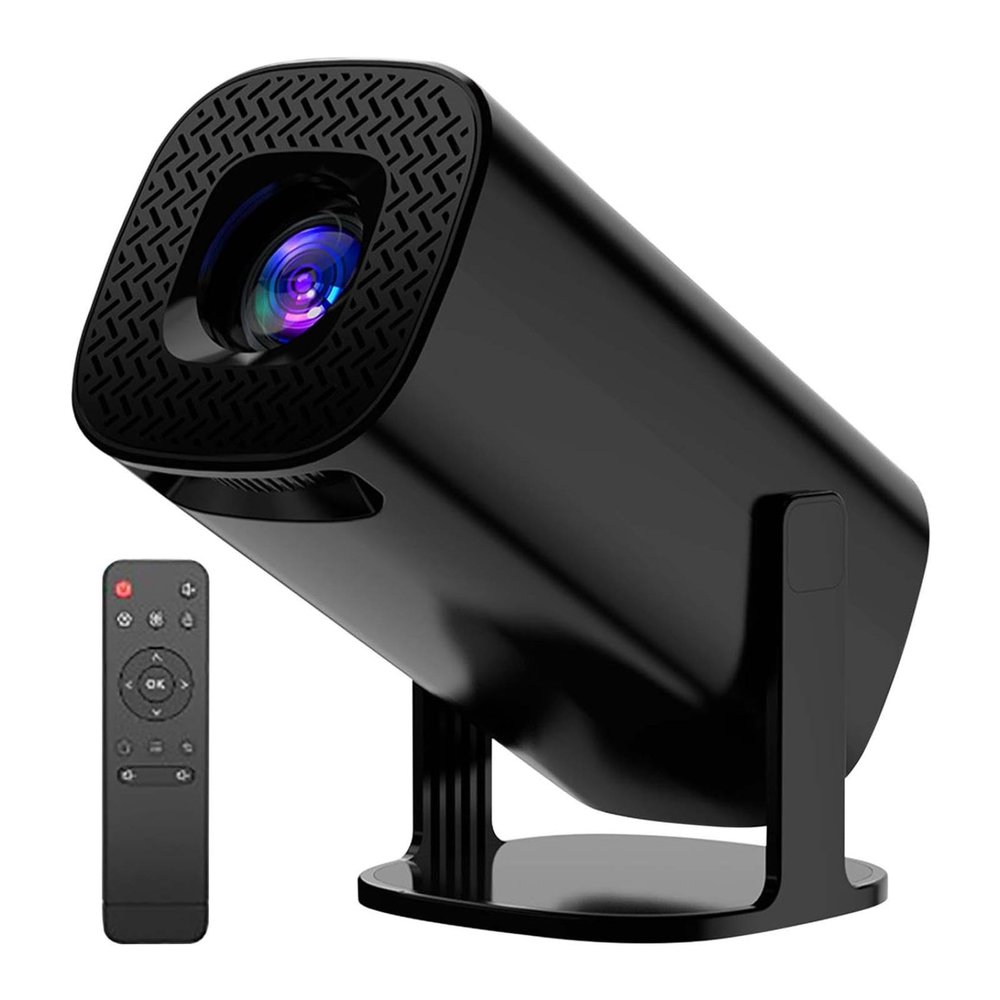 Mini projector, Portable Home Projector with Adjustable Stand, 4K HD Home Projector for Bedroom, Wall, Auto Small Home Projector for Phone, TV Stick, Laptop (White)
