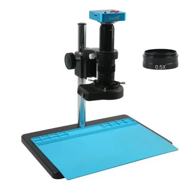 1080P 2K 48MP 4K HDMI USB VGA Industrial Zoom 180X 300X Video Microscope Camera 0.5X Lens for Accurate PCB Watch Phone Soldering (48MP 2k HDMI USB,180X)
