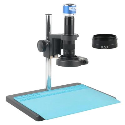 1080P 2K 48MP 4K HDMI USB VGA Industrial Zoom 180X 300X Video Microscope Camera 0.5X Lens for Accurate PCB Watch Phone Soldering (24MP 4K HDMI USB,180X)