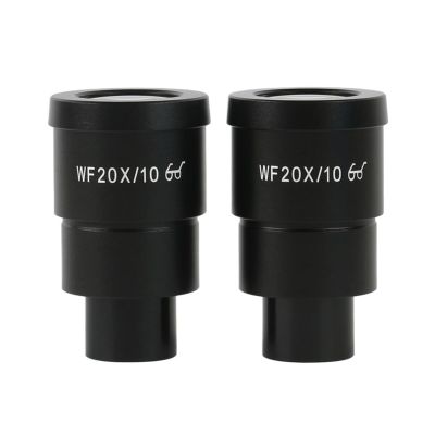 LIUZHENZHEN One Pair WF10X WF15X WF20X WF25X WF30X Eyepiece for Stereo Microscope Wide Field 20mm 15mm 10mm 9mm WF10X/20 High Eye-Point(WF20X-10)