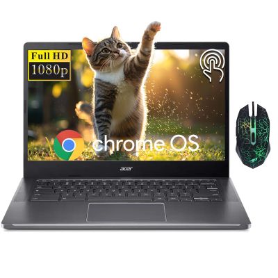 Acer Chromebook Plus 14" FHD Touchscreen Laptop, Intel Core i3-N305 8-Core, Intel UHD Graphics, 8GB LPDDR5 RAM 512GB SSD, WiFi 6E, FHD Camera, Chrome OS, Google AI, Mouse, Protective Sleeve Included