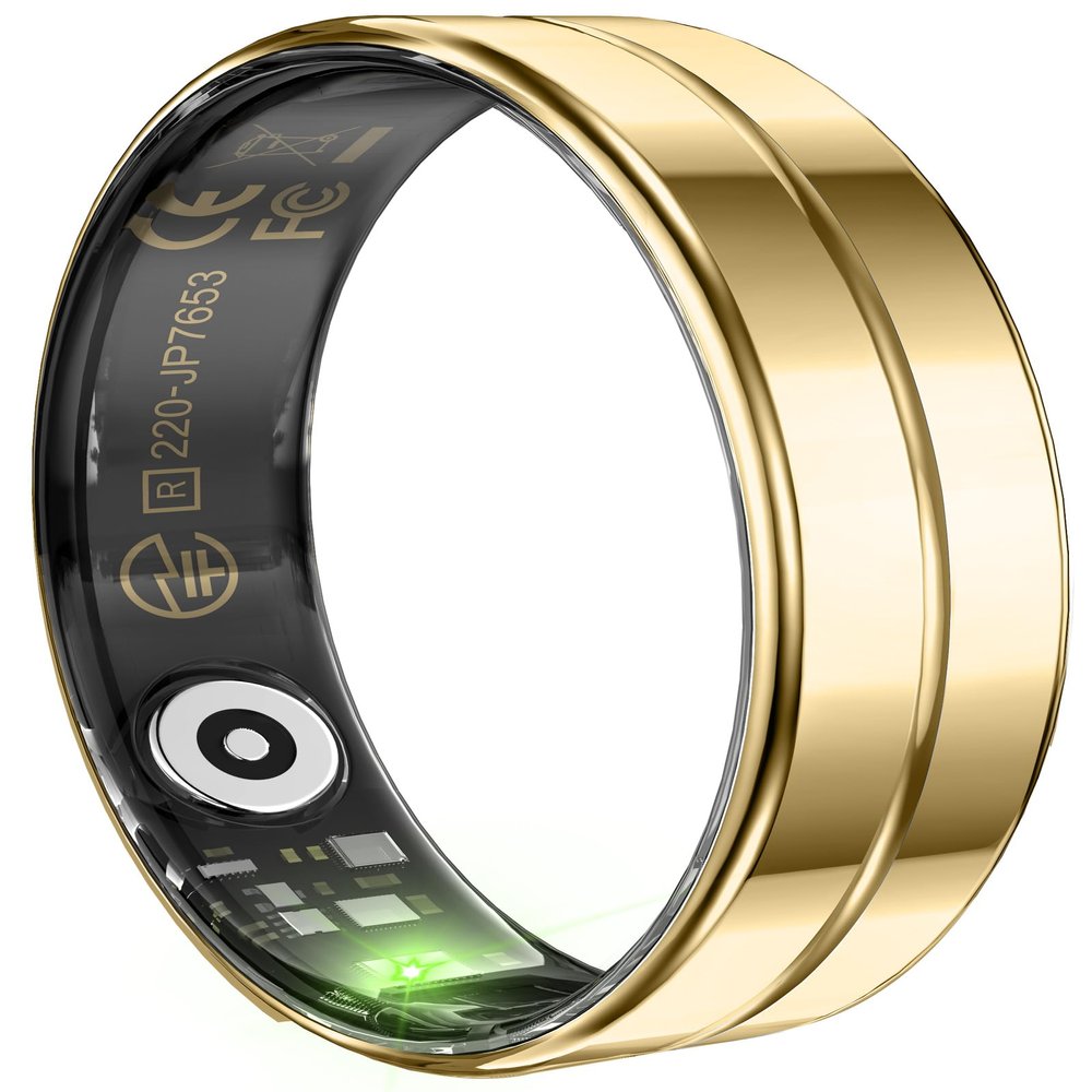 Smart Ring for Men Women Health Ring Heart Rate Monitor Blo-Oxy Monitor Fitness Tacker Ring with Sleep Monitor Calories Step Counter Pedometer Waterproof Compatible with iOS Android Phones