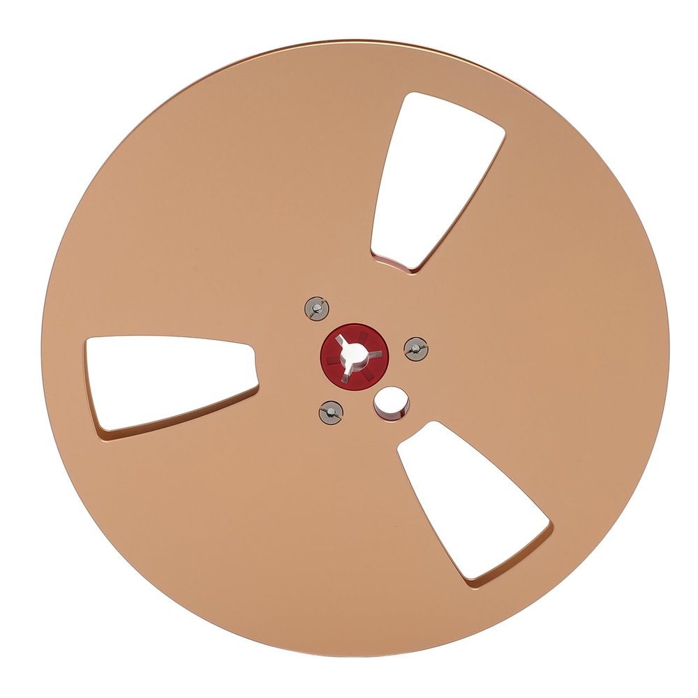 1/4 7 Inch Empty Tape Reel, 3 Holes Universal Open Reel Sound Tape Empty Reel for Open Reel Tape Recorder (Gold)