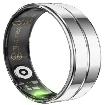 Smart Ring for Men Women Health Ring Heart Rate Monitor Blo-Oxy Monitor Fitness Tacker Ring with Sleep Monitor Calories Step Counter Pedometer Waterproof Compatible with iOS Android Phones