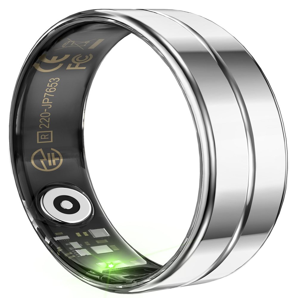 Smart Ring for Men Women Health Ring Heart Rate Monitor Blo-Oxy Monitor Fitness Tacker Ring with Sleep Monitor Calories Step Counter Pedometer Waterproof Compatible with iOS Android Phones