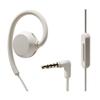 nwm Wired On-Ear Speakers (Open Ear Earphones) Prevents Sound Leakage with PSZ Technology Including Microphone Designed by NTT Sonority in Japan | White Beige view 1