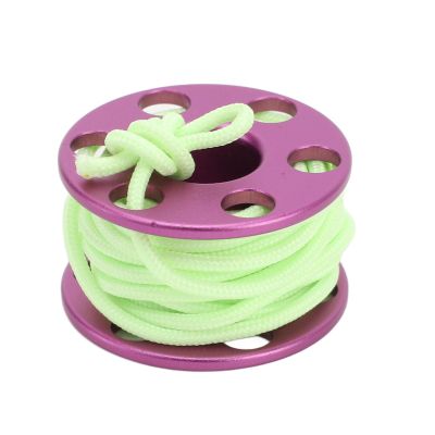 Alomejor Aluminum Alloy Mini Spool Pendant, Lightweight with Luminous Cord for Diving Souvenirs (Purple)