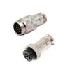 2Pcs GX20 20mm 9Pin Docking Aviation Connector, Coupling Female Aviation Socket + Male Plug Kit Panel Metal Wire Connector view 1