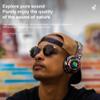 QERMXYRI Bluetooth Headset, Graffiti Headphones Bluetooth 5.1 DJ Headset Wireless Gamer with Mic RGB LED Light for Kids PC Gamer Earphone Support TF Card(White) view 2