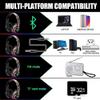 QERMXYRI Bluetooth Headset, Graffiti Headphones Bluetooth 5.1 DJ Headset Wireless Gamer with Mic RGB LED Light for Kids PC Gamer Earphone Support TF Card(White) view 3