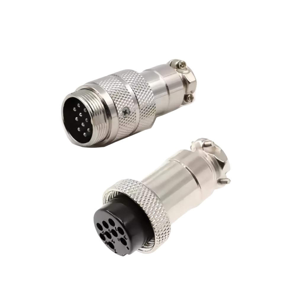 1Pcs GX20 20mm 10Pin Docking Aviation Connector, Coupling Female Aviation Socket + Male Plug Kit Panel Metal Wire Connector
