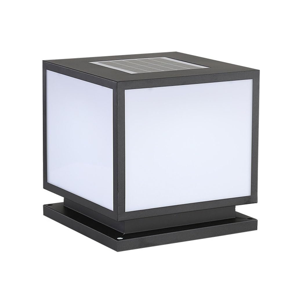 Tyydcmy Intelligent Light Control Without Wiring Solar Pillar Lamp Outdoor IP65 Waterproof Column Lights Courtyard Gardens Parks Villas Gates Lawns Fences Decorative Lighting Fixtures