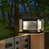 Tyydcmy Solar Powered Black Glass Pillar Lamp Outdoor IP65 Waterproof Column Light Courtyard Garden Park Villa Entrance Lawn Fence Decoration Lighting view 2