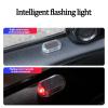 Car Solar Power Simulated Dummy Alarm, Anti-Theft LED Flashing Security Light Fake Lamp, Auto Warning Interior Lights with USB Charger Port, Car Accessories for Most Cars -Transparent-Blue view 3