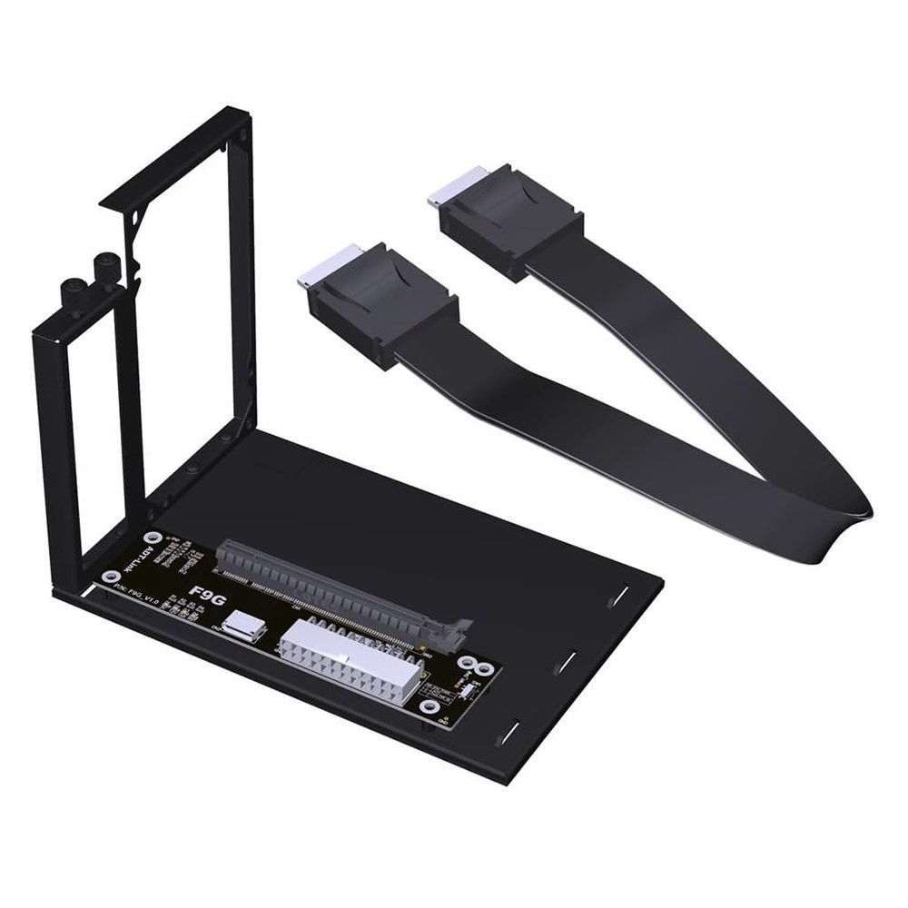 JMT ADT-F9G-BK7 PCIe X16 to OcuLink SFF-8612 Docking Station PCIe4.0 64Gbps External Graphics Extension Card (F9G-BK7-F9934 25cm)