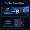 Tenda WiFi Adapter for Desktop PC, AX900 USB WiFi Adapter with Dual Band 600Mbps 5GHz/ 286Mbps 2.4GHz, Built-in Driver for Windows 11/10/7, USB WiFi Dongle(U11) (U11|WiFi 6|AX900) view 3