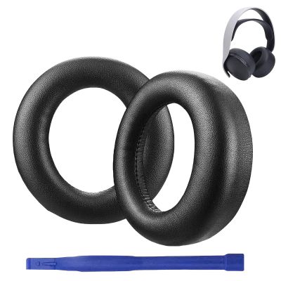 1 Pair Ear Pads Replacement, Earpads Cushions for Sony PlayStation 5 Pulse PS5 3D Wireless Headset, with Noise Isolation Foam, Soft Protein Leather
