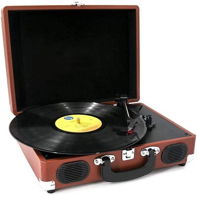 ERoomQ Record Players, Record Player, Vinyl Turntable with 2 Built-in Speakers, 3-Speed Portable Vinyl Player, RCA Outp