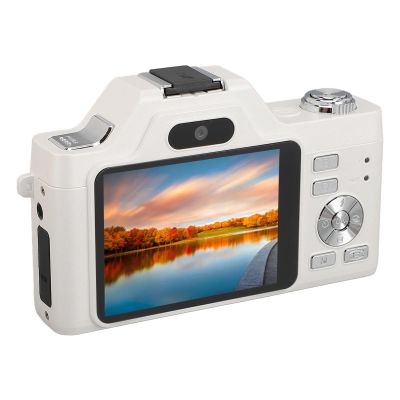 4K 58MP Digital Camera, Auto Focus Anti Shake Face Detection, Wide Angle Macro Lens, 20x Zoom, 2.88" LCD Screen Vlogging Camera for Live Streaming, White