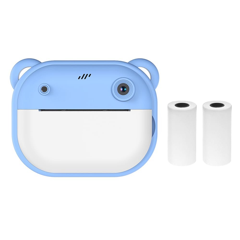 HUIOP Kids Camera,Kid Camera Children 1080P Digital Camera Thermal Print with 2.4Inch IPS Screen Photo Selfie Video Auto Focus with 2 Rolls Print Paper Birthday Gift for Girls Boys Holiday Travel