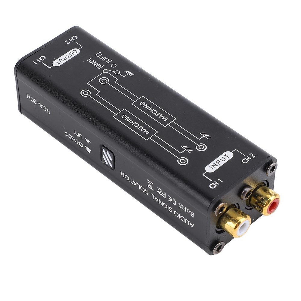 Aluminium Alloy Plug and Play Ground Noise Filter, Buzzing Noise Elimination for Car Audio System Home Stereo, Isolating The Noise and Safeguarding Your Equipment