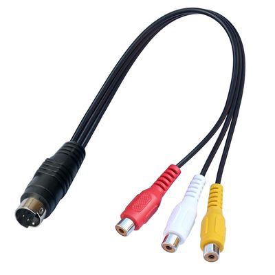 4 Pin S-Video to 3 x RCA Female Phono Lead Audio/Video AV Cable for Net Media Player