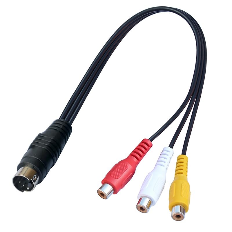 4 Pin S-Video to 3 x RCA Female Phono Lead Audio/Video AV Cable for Net Media Player