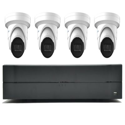 LTS Sapphire 4MP Starlight Turret Camera (4 x LXIP1142W-28MA) & 16-Channel NVR Bundle (LTN6216N-P16) - PoE, 4K Support, H.265+ Video Compression (