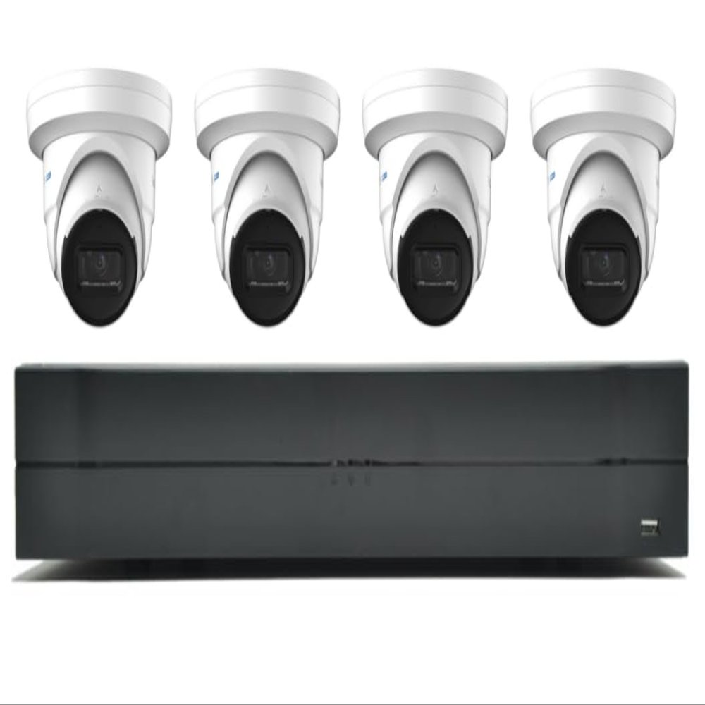 LTS Sapphire 4MP Starlight Turret Camera (4 x LXIP1142W-28MA) & 16-Channel NVR Bundle (LTN6216N-P16) - PoE, 4K Support, H.265+ Video Compression (