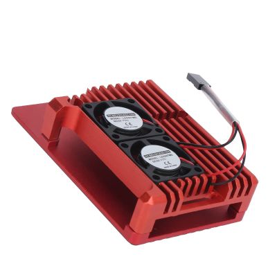 Aluminum Alloy Case Box with Fan Heat Dissipation Accessory for Pi 4 B+