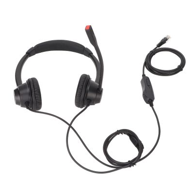 QANYEGN RJ9 Telephone Headset, Office Telephone with Noise Canceling Mic, Corded Binaural Headset Headphone for VOIP Phone