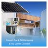 QDVOPHZA Wireless 4G Sim Card Solar Camera 4K 8MP Dual Lens WiFi Surveillance Camera PIR Security Outdoor Waterproof IP PTZ CCTV(4G Camera No Card) view 4
