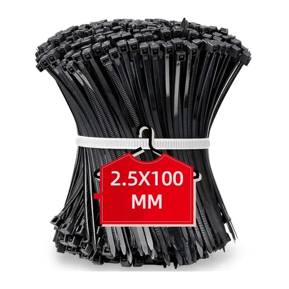 100-1000Pcs Plastic Nylon Cable Ties Self-Locking Cord Ties Straps Adjustable Cables Fastening Loop Home Office Wire Zip Ties