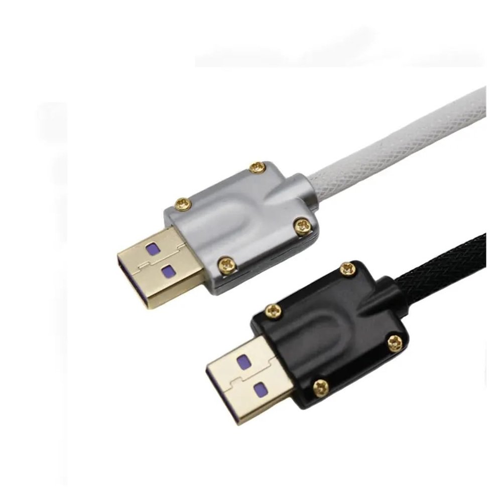 Chunsu Metal USB Type C Android Shell Adapter Silver, Black Type-C USB Metal Plug for DIY Keyboard Cable(Type C Black)