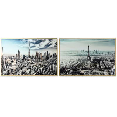 AlexandreHouse Cuadro Crystal Aluminium 120 x 4 x 80 mm CIUDAD 2 SURT