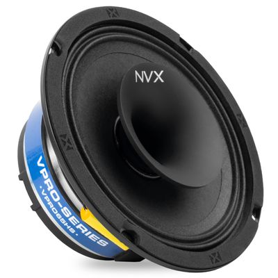 NVX VPRO65HS 6.5" Premium Loudspeaker, 350W Max, 175W RMS, 4-Ohm, 1.5" Voice Coil, Pro Audio Shallow Coaxial with Horn Tweeter, Easy to Install in Cars/Trucks/Doors (1-Speaker)