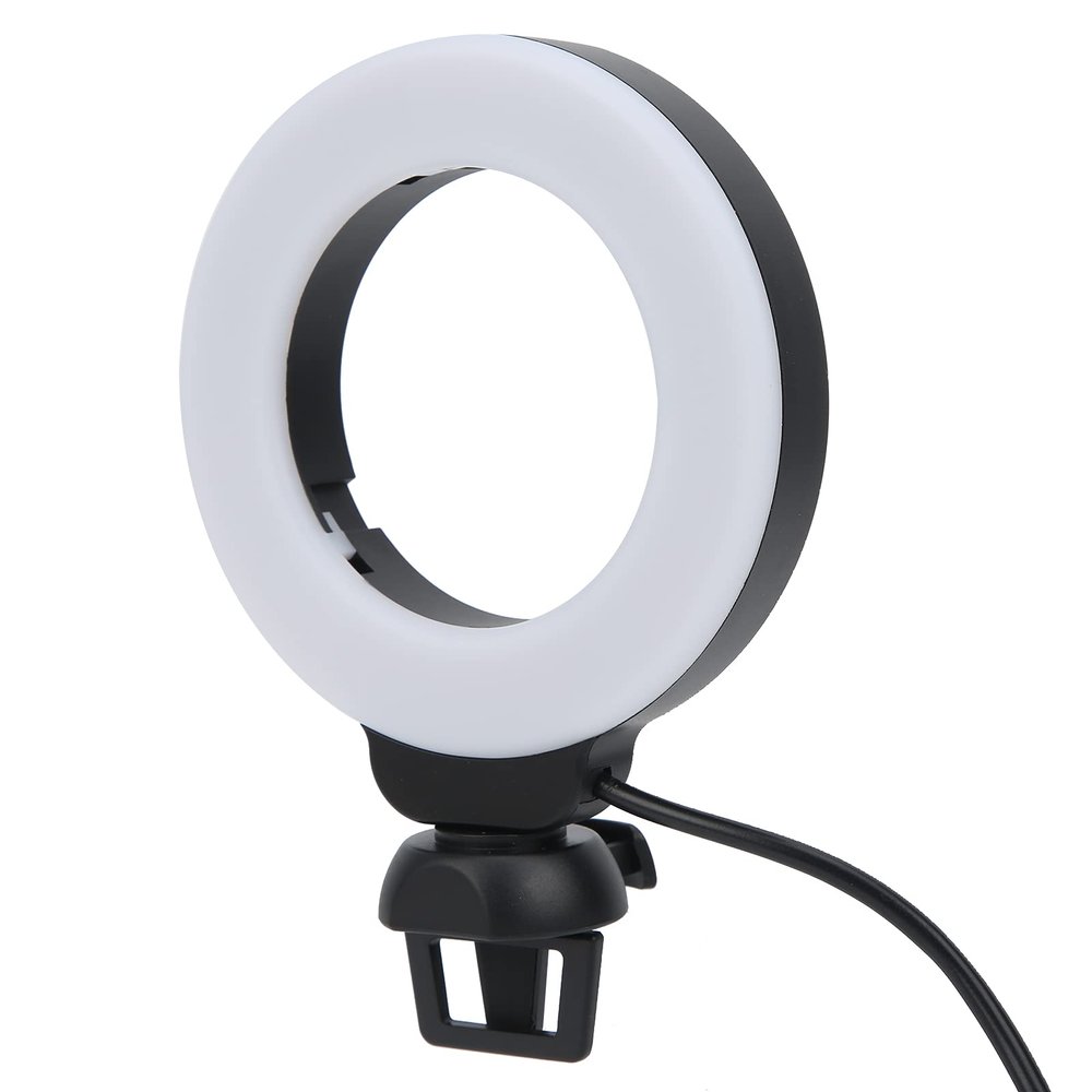 LED Light with Clip for Video C e Online Meeting, Selfie Light for Camera, 4in Fill Light with 3 Color Modes for Brighter Images