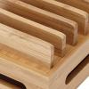 aqxreight Wood Cell Phone Dock Portable Tablet Computer Storage Box for Home Office for Organizing and STO Mobile Pho Tablets Other Gadgets the view 4