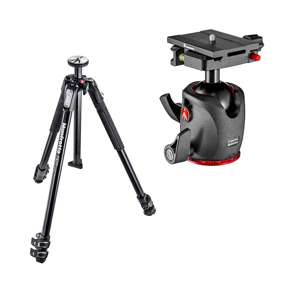 Manfrotto 190X 3-Section Aluminum Tripod with XPRO Magnesium Ball Head and MSQ6PL Quick Release Plate